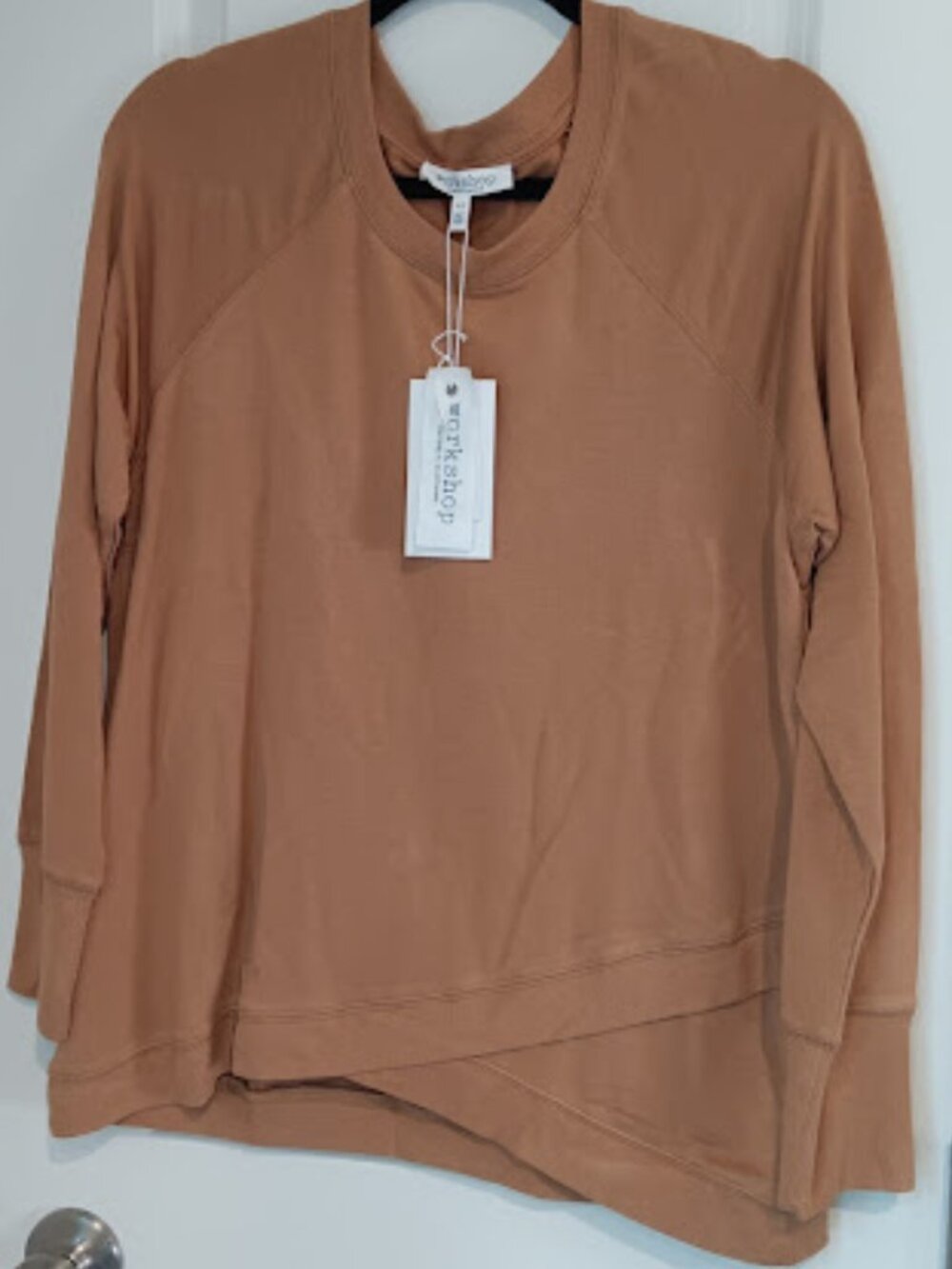 Workshop Republic Women's L/G Crewneck Mustard Yellow Sweater Soft Modal NWT
